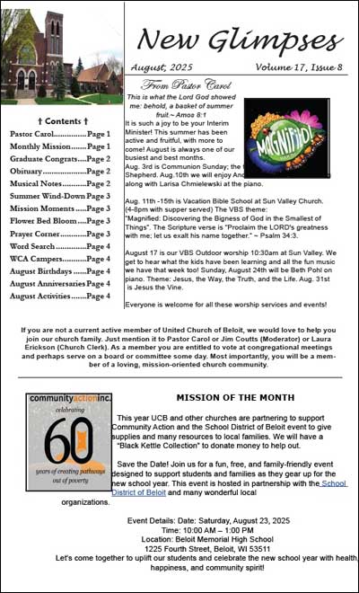 Issue 8 August 2025 | New Glimpses Newsletter